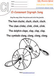 cl-consonant-digraph-song-worksheet